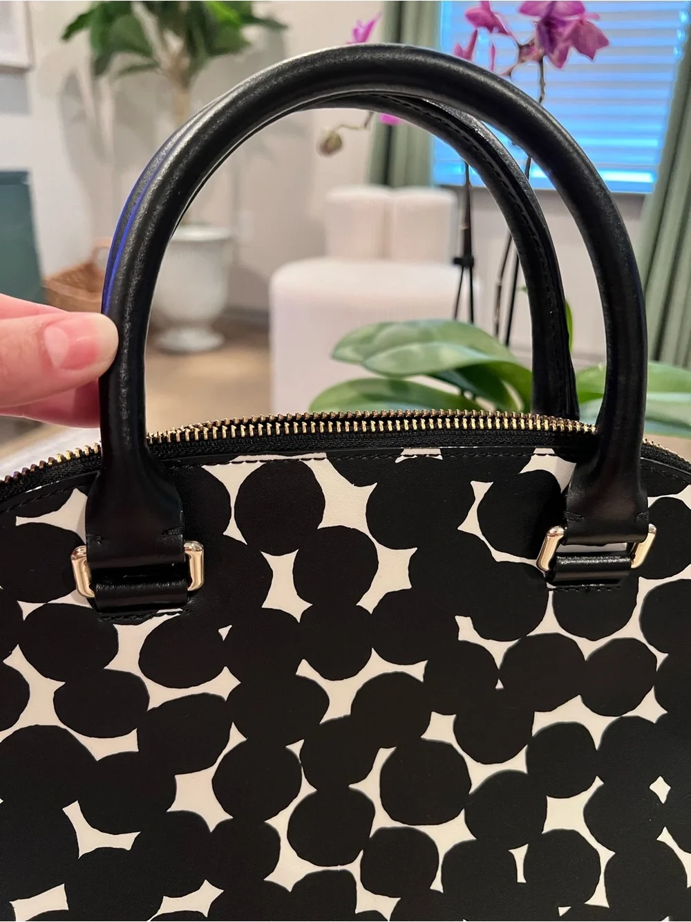 kate spade Black & White Graphic Dome Satchel